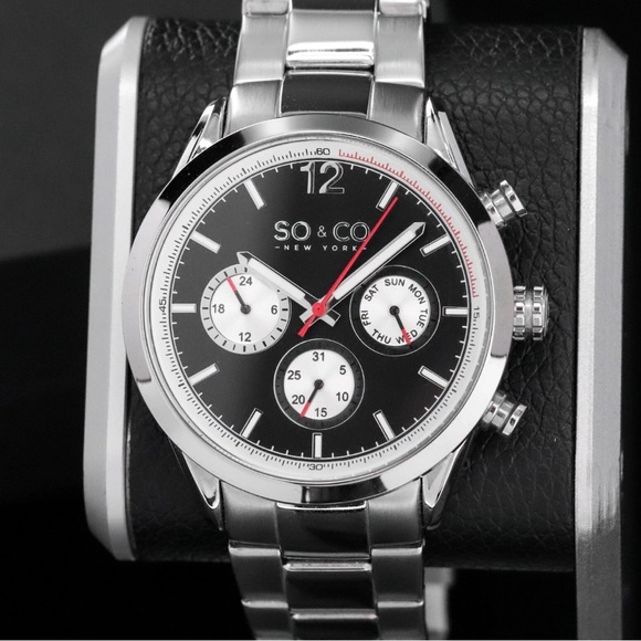 So&Co Other - SO&CO New York Tribeca 5004 GMT 42mm Stainless Steel Watch | BRAND NEW IN BOX